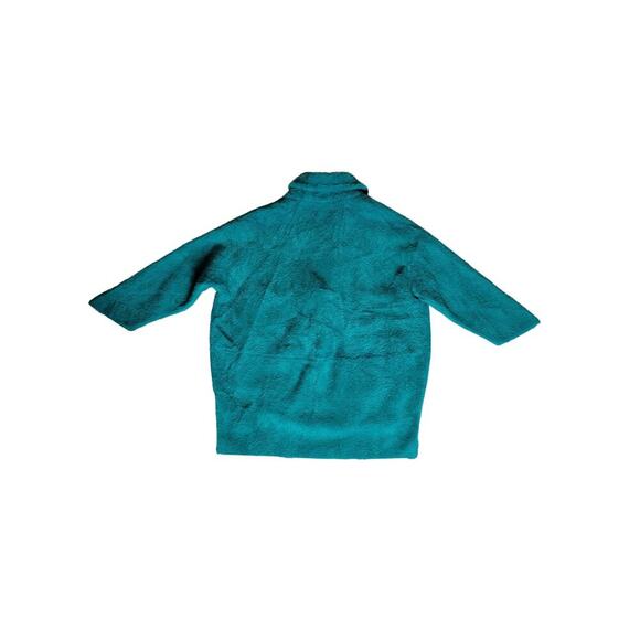 Ivy Angel Wool Angora Blend Oversized Two Button Blazer Jacket Teal Green M-L - Picture 7 of 8